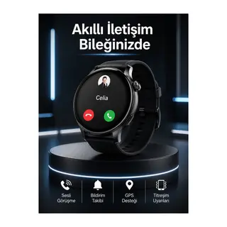 Akıllı Saat Bildirim Görme Amoled Ekran GPS Uyumlu Sesli Görüşme