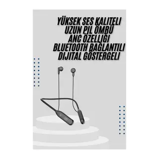 Kablolu Kulak İçi Bluetooth Kulaklık 60 Saat ANC Özellikli Boyun Bantlı