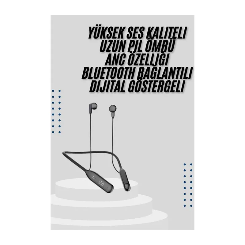 Kablolu Kulak İçi Bluetooth Kulaklık 60 Saat ANC Özellikli Boyun Bantlı