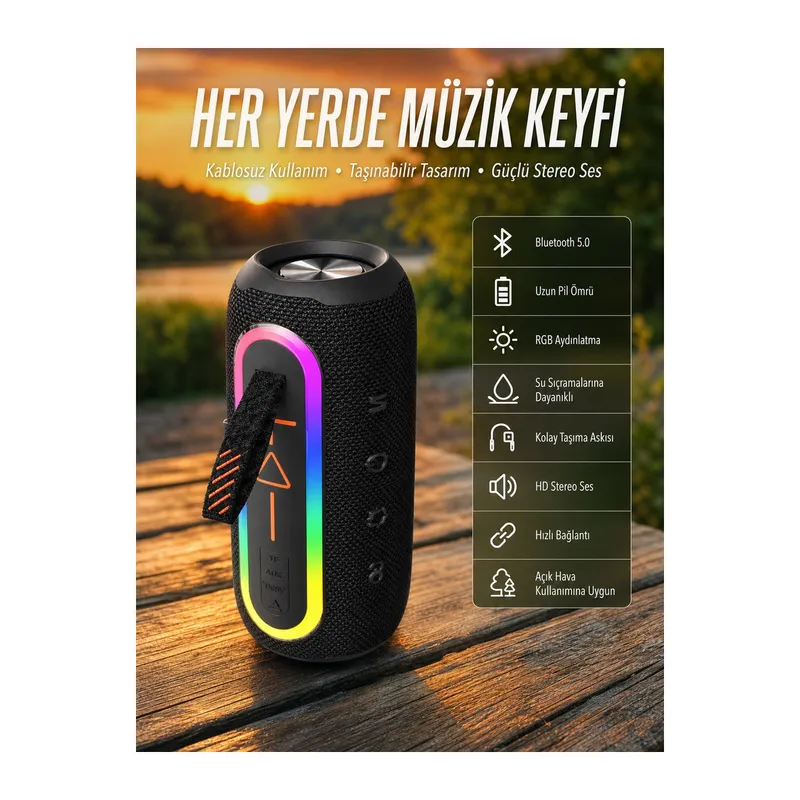 Kablosuz Bluetooth Hoparlör Taşınabilir Çoklu Bağlantılı Özelliği