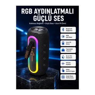 Bluetooth Hoparlör USB Şarjlı Uzun Pil Ömrü Android ve İOS Uyumlu Renkli