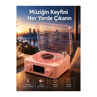 Retro Kristal Netliğinde Ses – Gece Işıklı Retro Bluetooth Hoparlör Yeni Nesil