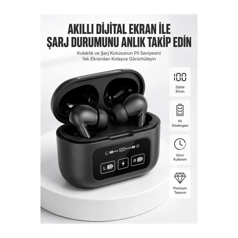 Kablosuz Bluetooth Kulaklık Pro Yeni Nesil Dokunmatik Kontrol