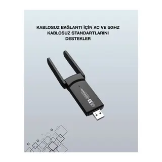 Tak-Çalıştır Özellikli Çift Bant WiFi Adaptör – 1200 Mbps