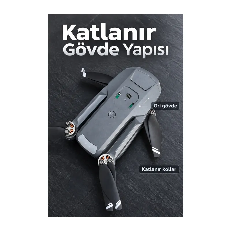 Katlanabilir Kameralı Drone ve Ekranlı Uzaktan Kumanda Seti