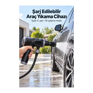 Şarjlı Basınçlı Oto Yıkama Makinesi Taşınabilir Çantalı Set