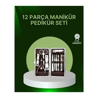 12 Parçalık Özel Deri Çantalı Kişisel Bakım Seti