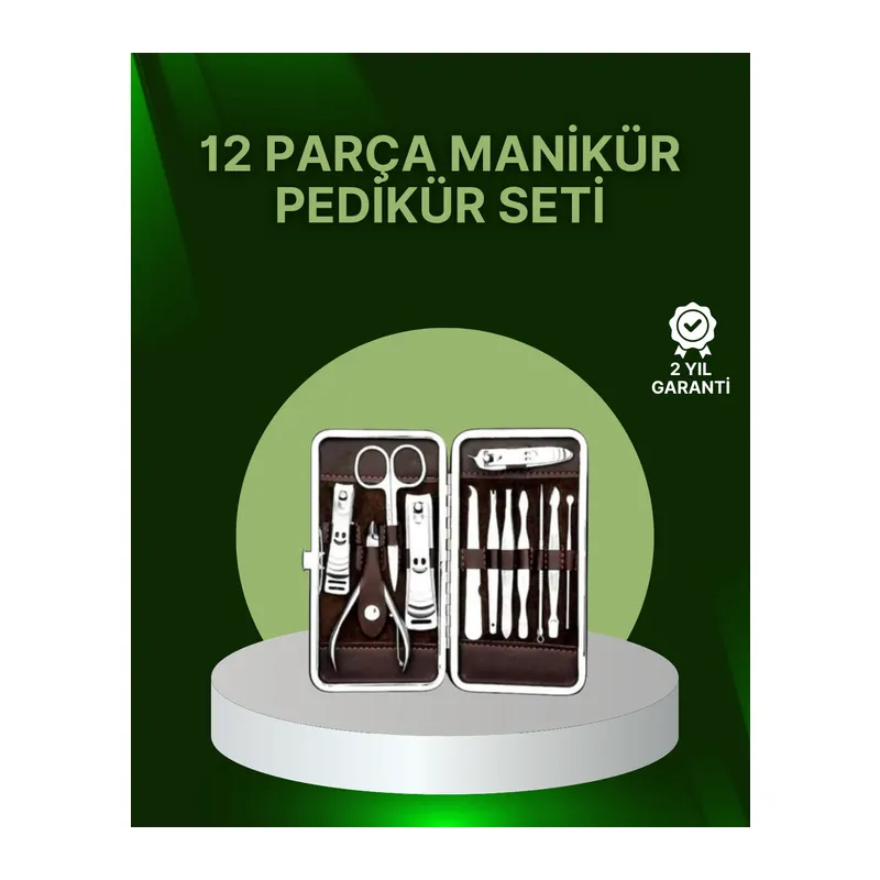 12 Parçalık Özel Deri Çantalı Kişisel Bakım Seti