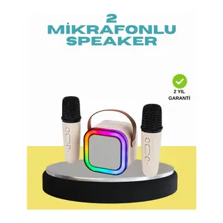 LED Işıklı Taşınabilir Karaoke Hoparlör – USB & AUX Girişli