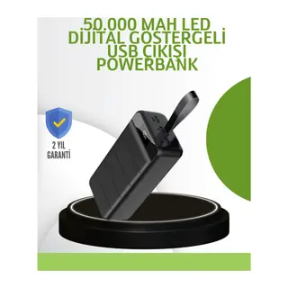 Ultra Güçlü 50.000 mAh Powerbank – LED Ekranlı, Çoklu Bağlantı Seçenekli, Akıllı Koruma Sistemli Şarj Ünitesi