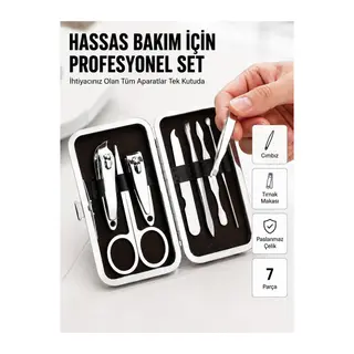 Tırnak ve Kaş Bakımına Özel Paslanmaz Çelik Set