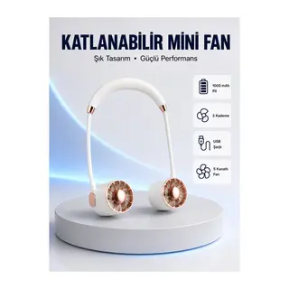 5 Kanatlı Sessiz Mini Fan 3 Vitesli Katlanabilir Asılabilir