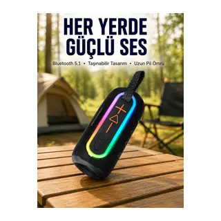 Renkli LED Işıklı Kablosuz Hoparlör IP67 Sertifikalı Yeni Nesil