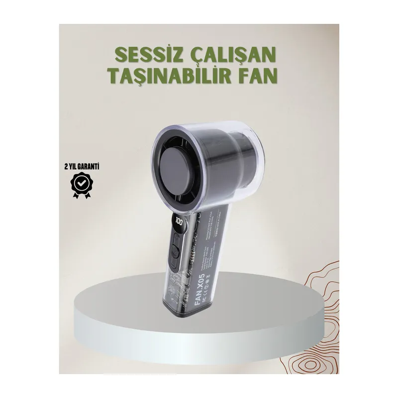 100 Kademeli Ayarlanabilir Mini Fan | Dijital Ekranlı Serinletici