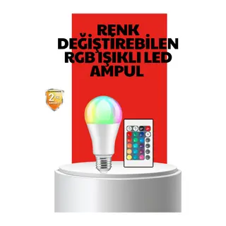 RGB Uzaktan Kumandalı LED Ampul 16 Renkli A Kalite Orijinal