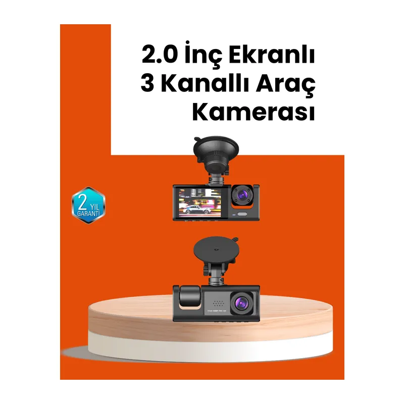 Full HD Araç Kamerası Çift Yönlü Kayıt ve Darbe Sensörü