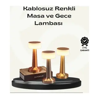 Modern USB'li Kablosuz Masa Lambası – Minimalist Tasarım, 3 Farklı Parlaklık