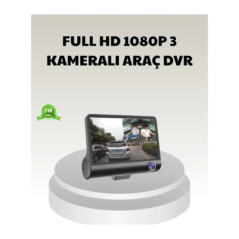 Araç DVR Kamerası 3’lü 170° Geniş Açılı Full HD ve Park Destekli