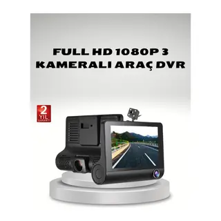 Araç Kamerası 3’lü Full HD DVR 1080P Gece Görüşlü ve G-Sensörlü