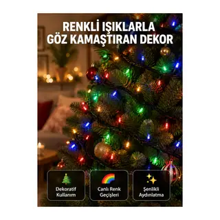 50’li LED Şeffaf Kablolu 5 m Aydınlatma Işık Süsleme Led Yeni Nesil