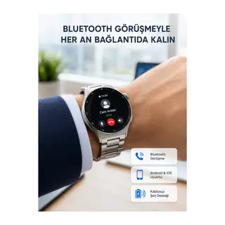 Akıllı Saat NFC – Bluetooth Arama ve Kablosuz Şarj Özellikli