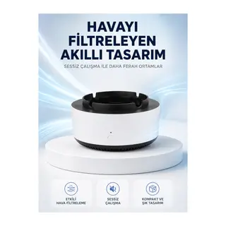 Hava Temizleyici Küllük,Duman Filtreli, Sessiz Çalışan, Şık Tasarım