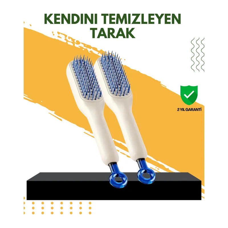 Otomatik Temizlemeli Saç Fırçası – Ergonomik Tasarım, Masaj Etkili, Elektriklenmeyi Önleyici