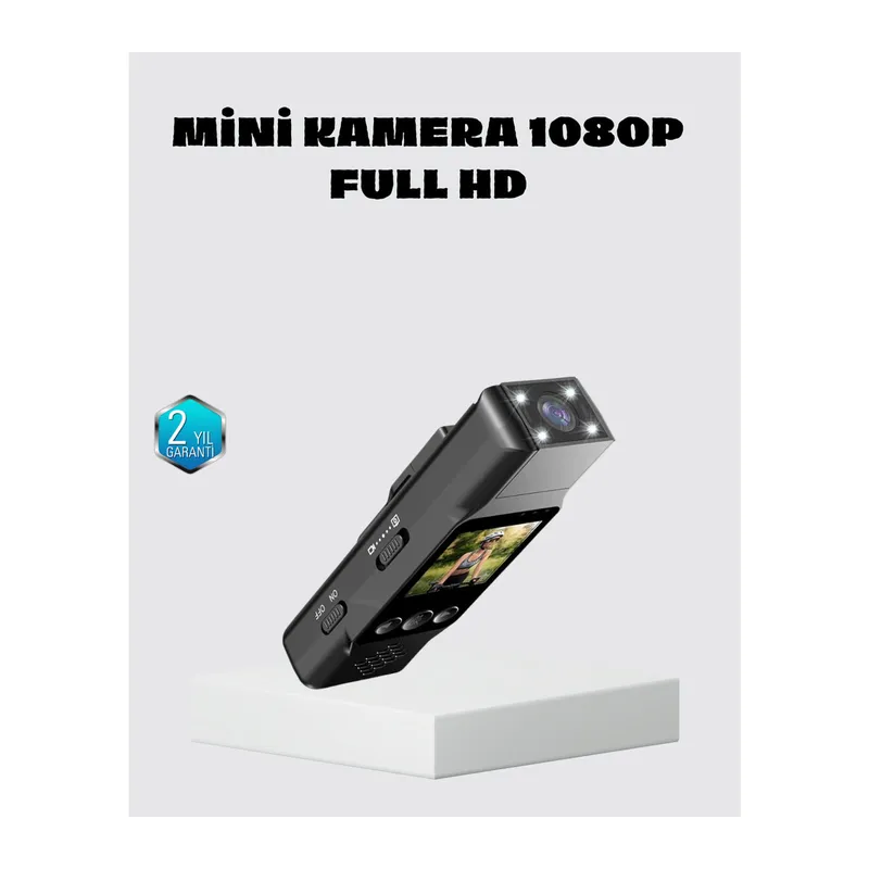Mini Güvenlik Kamerası 1080P 3MP Fotoğraf 180° Ayarlanabilir Lens USB Şarjlı