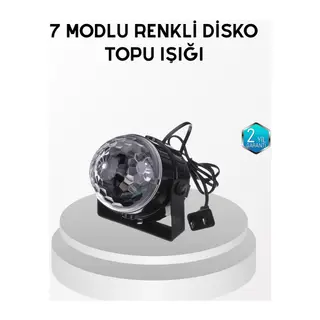 7 Renk Modlu Müzik Sensörlü Disko Topu – LED Işıklı Parti Aydınlatması