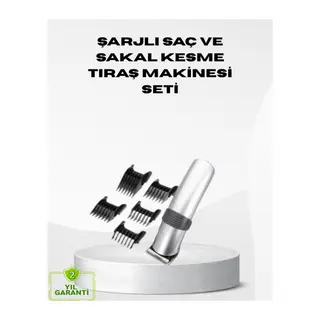 Kablosuz Profesyonel Tıraş Makinesi – Şarjlı, 60 Dakika Kullanım Süreli, Çelik Bıçaklı, Sessiz Motor