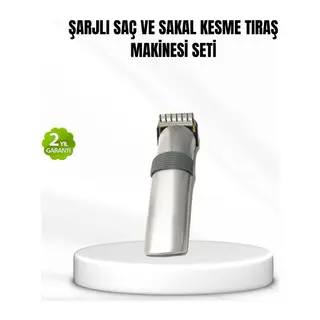 Şarjlı Saç ve Sakal Kesme Makinesi – Paslanmaz Çelik Bıçak, Ayarlanabilir Başlık