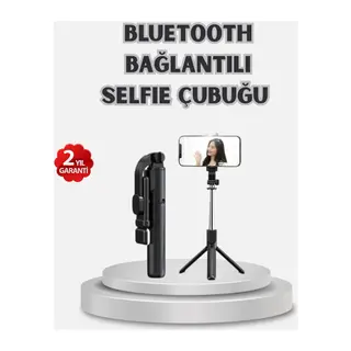 Kablosuz Bluetooth Selfie Çubuğu – 360° Dönebilir Başlık, Taşınabilir ve Şık Tasarım