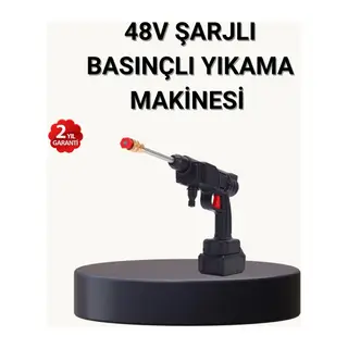 Taşınabilir Basınçlı Yıkama Makinesi – 5m Hortumlu, Köpük Şişeli, 48V Güçlü