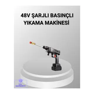 48V Kablosuz Yıkama Makinesi – 2 Pil, Köpük Tankı ve Ayarlanabilir