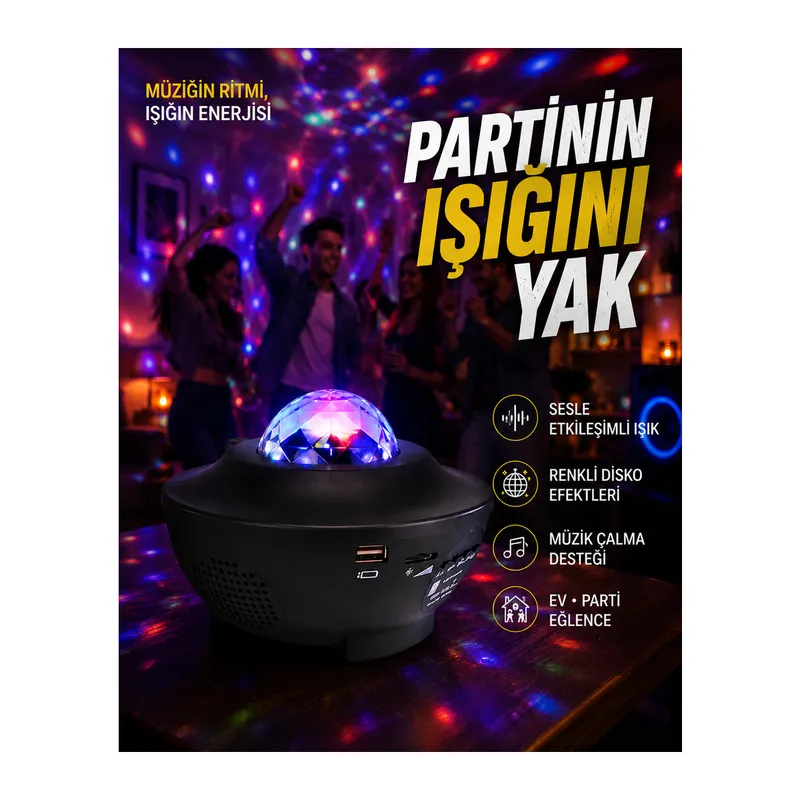 10 Renkli Kombinasyon + Breathing Light + 2 Saat Zamanlayıcılı Star Lamba