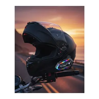 16 Mod RGB Işıklı Motosiklet Intercom Çift Telefon Destekli