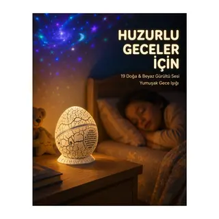 14 Renkli Nebula Yıldız Projektör + Müzik + Gürültü Cihazı + Zamanlayıcılı