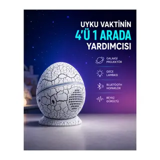 Dinozor Yumurtası Tasarımlı Gece Lambası – Müzik ve Işık Senkronizasyonlu