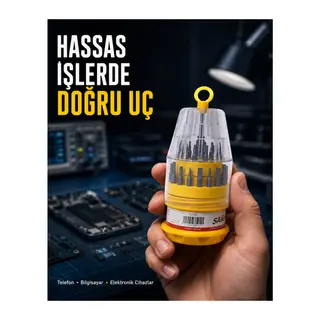 Kompakt Tornavida Seti Elektronik Cihaz Tamiri İçin