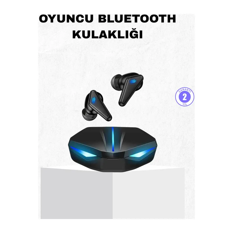 Oyuncu Bluetooth Kulaklık Tam Kablosuz Stereo LED Işıklı