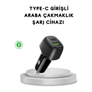 38W Araç Şarj Cihazı Type-C PD USB Hızlı Şarj Çift Port