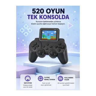S10 Retro Oyun Konsolu Taşınabilir 2.8 İnç Ekran Ergonomik Nostalji Yeni Nesil