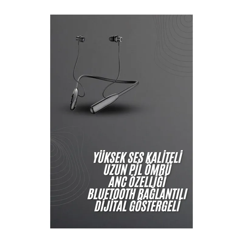 100 Saat Bluetooth Kulaklık Dijital Göstergeli ANC Özelliği Kablolu