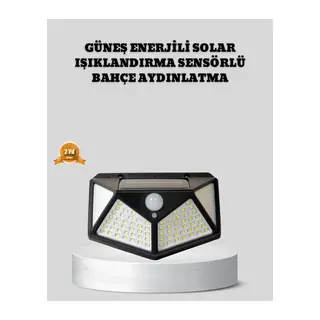 Güneş Enerjili Aydınlatma 100 LED Sensörlü Solar Dış Mekan Lamba