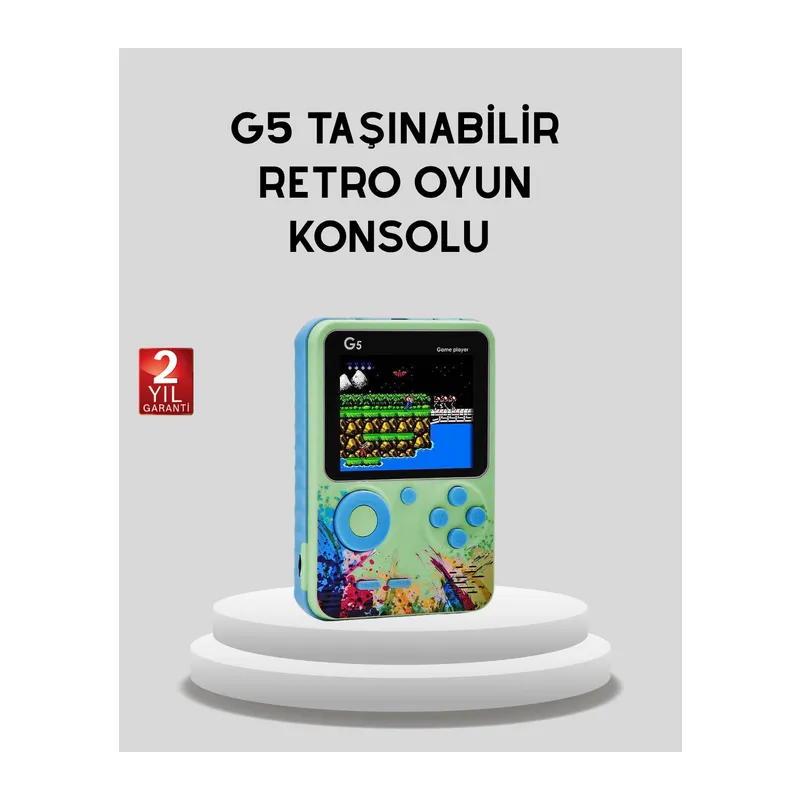 G5 Taşınabilir Retro Game Box 500 Oyunlu Şarjlı Mini Oyun Konsolu