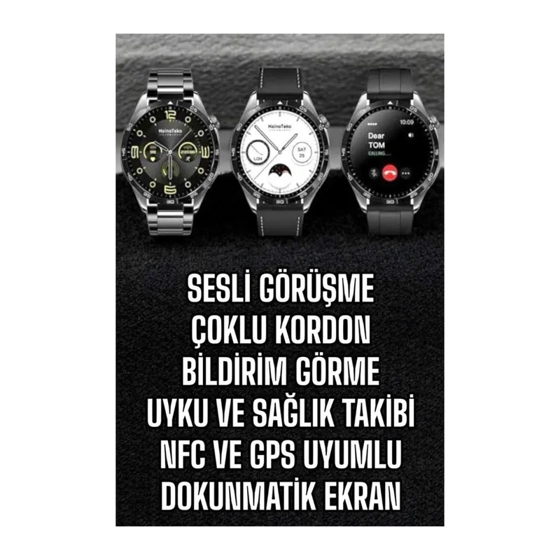 Akıllı Saat Titreşimli Amoled Ekran Uyku ve Sağlık Takibi Sesli Görüşme