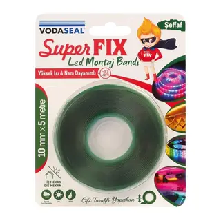 Vodaseal Süperfix Çift Taraflı Led Montaj Bandı 10 mm 5 Metre