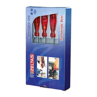İzeltaş 4100 Düz Tornavida Takımı 8 Parça Kraft