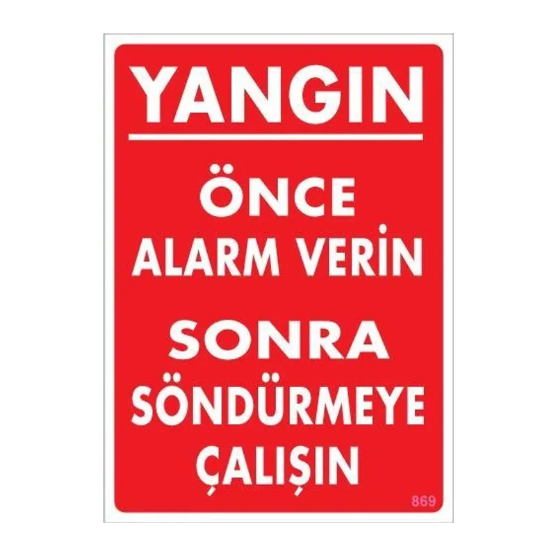 Yangın Nasıl Söndürülür Uyarı Levhası 25x35 KOD:869