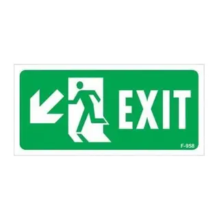 Exit Sol Aşağı Uyarı Levhası 17,5x25 KOD:958